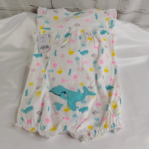 'CARTER'S' ROMPER OUTFIT SEA LIFE & WHALE ON MY BUM - Picture 11 of 11